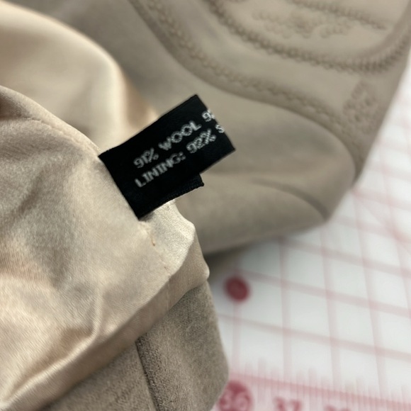 Marios Schwab taupe wool mink dress with laser cut detail bodice - Picture 5 of 6